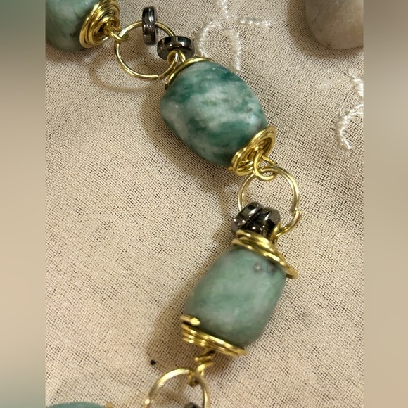 🪨Amazonite bracelet with gold wire works - Picture 4 of 9